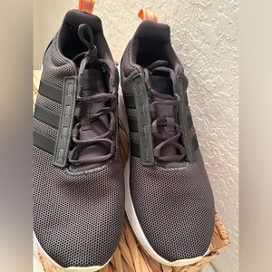 Adidas grey/peach/coral cloudfoam super athletic shoes